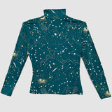 Stardust on Emerald Turtleneck (34" Bust)