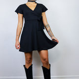 Side Tie Dress in Black