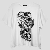 Fox Den Unisex Loose Tee in Stark White (Size 1 and Size 2)