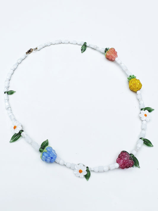 One of a kind glass bead necklace in T&B Garden