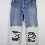 Vintage Wrangler 'Serpent' Customized Denim 35W/32L, 42" Hip