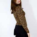 Tiger Stripe Turtleneck on Caramel