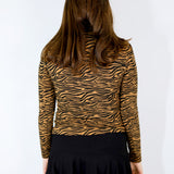 Tiger Stripe Turtleneck on Caramel