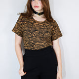 Black on Caramel Tigerstripe Amie Tee