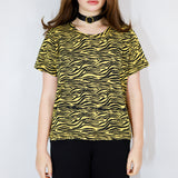 Black on Buttercup Tigerstripe Amie Tee