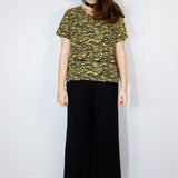 Black on Buttercup Tigerstripe Amie Tee