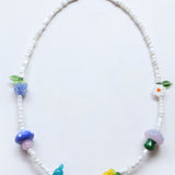 One of a kind glass bead necklace in T&B Horsie