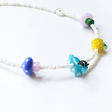 One of a kind glass bead necklace in T&B Horsie