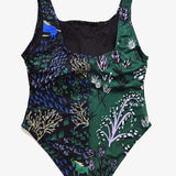 Patchwork Chartreuse Berry/Horses/Emerald Thistle One Piece Swimsuit