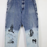Vintage Wrangler 'Beyond the Gates' Customized Denim 38W/30L, 45" Hip