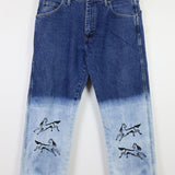 Vintage Wrangler 'Double Horse' Customized Denim 36Wx29L, 43" Hip