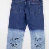 Vintage Wrangler 'Double Horse' Customized Denim 36Wx29L, 43" Hip