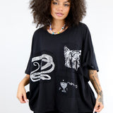 Black Patch Boxy Tee (Size 1, 2, 3)