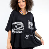 Black Patch Boxy Tee (Size 1, 2, 3)