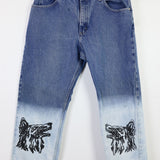 Vintage Wrangler 'Rabid Dog' Customized Denim 36Wx29L, 45" Hip