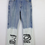 Vintage Wrangler 'Serpent' Customized Denim 34W/36L, 40" Hip