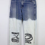 Vintage Wrangler 'Serpent' Customized Denim 38Wx34L, 43" Hip