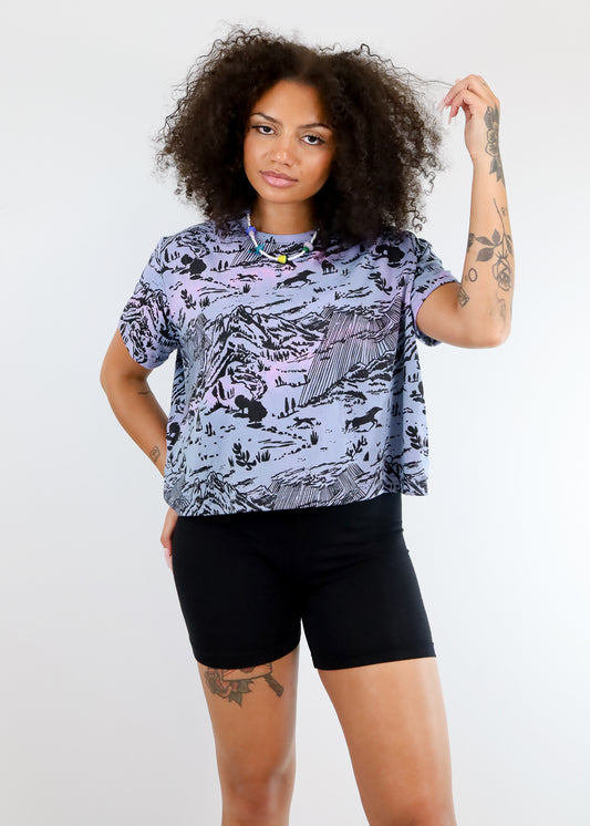 Sapphire Shadow Canyon Cropped Tees (Sizes M, XL, 2X)