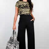 Black High Waisted Wide Leg Pants