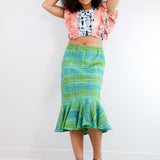 Spring Plaid Sophia Skirt (Size Small)