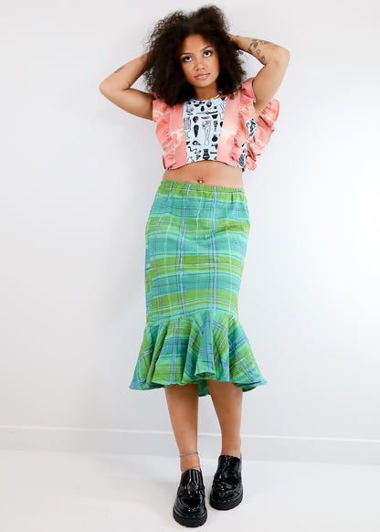 Spring Plaid Sophia Skirt (Size Small)