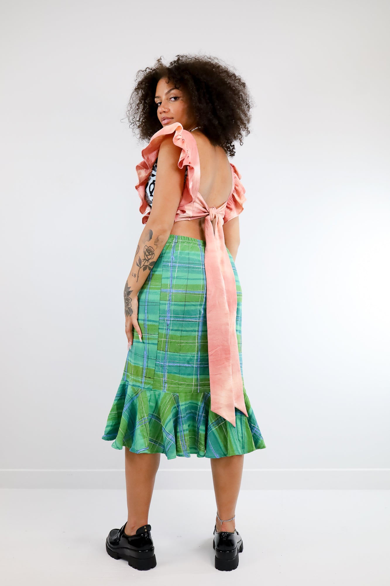 Spring Plaid Sophia Skirt (Size Small)