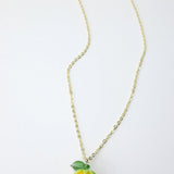 One of a kind glass bead drop necklace in Yellow Raspberry