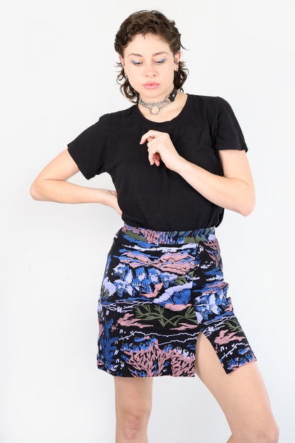 Beatrix Mini Skirt in Electric Pastoral