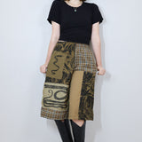 'Desert Plaid' Patchwork Skater Shorts