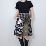 'Academy' Patchwork Skater Shorts