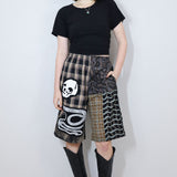 'Academy' Patchwork Skater Shorts