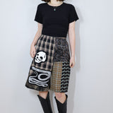 'Academy' Patchwork Skater Shorts