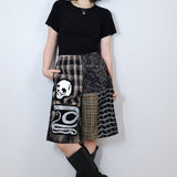 'Academy' Patchwork Skater Shorts