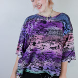 Deep 'Rainbow Canyon' Cropped Unisex Tee (Size 3)