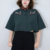 'Tandem Horses' Boxy Button-Up in Everest