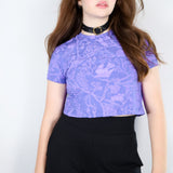 Nightcrawlers Cropped Tee in Iris on Periwinkle