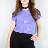 Nightcrawlers Cropped Tee in Iris on Periwinkle