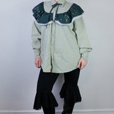 Sage 'Stardust' Ruffled Button-Up