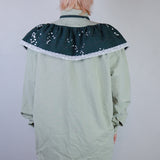 Sage 'Stardust' Ruffled Button-Up
