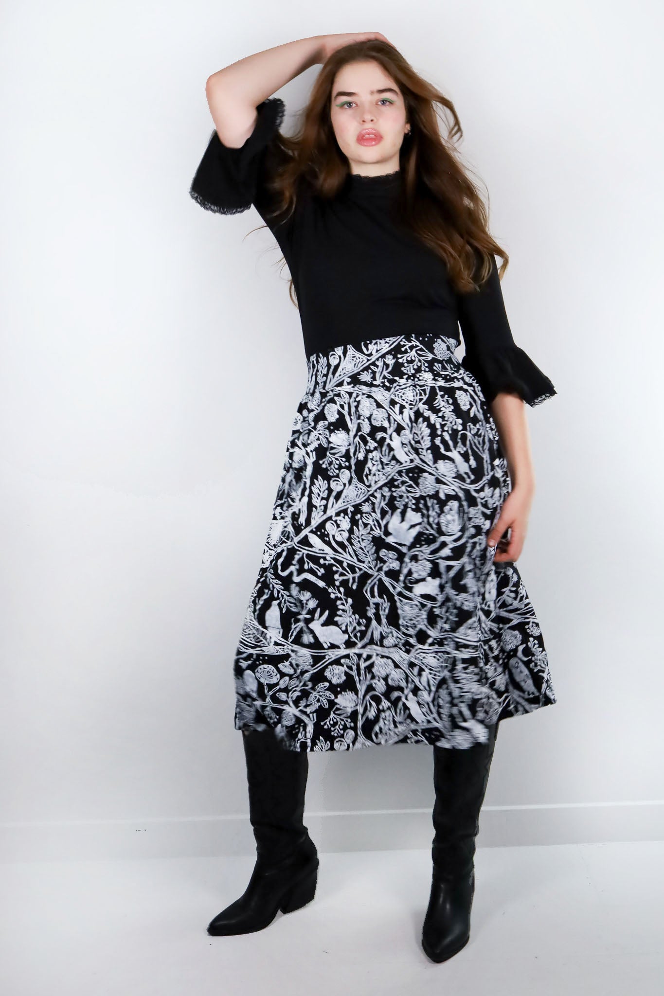 Nightcrawlers Chelsea Skirt in Black and White