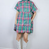 Summer Plaid 'Starlight' Boxy Button-Up Dress
