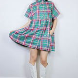 Summer Plaid 'Starlight' Boxy Button-Up Dress