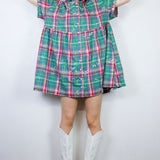 Summer Plaid 'Starlight' Boxy Button-Up Dress