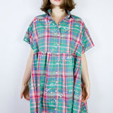 Summer Plaid 'Starlight' Boxy Button-Up Dress