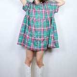 Summer Plaid 'Starlight' Boxy Button-Up Dress