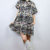 Pastel Plaid 'Shadow Canyon' Boxy Button-Up Dress