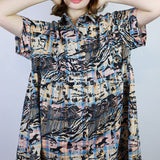 Pastel Plaid 'Shadow Canyon' Boxy Button-Up Dress