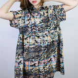 Pastel Plaid 'Shadow Canyon' Boxy Button-Up Dress