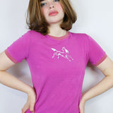 Magenta 'Horse' Ringer Tee