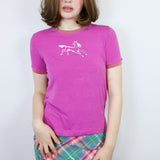 Magenta 'Horse' Ringer Tee